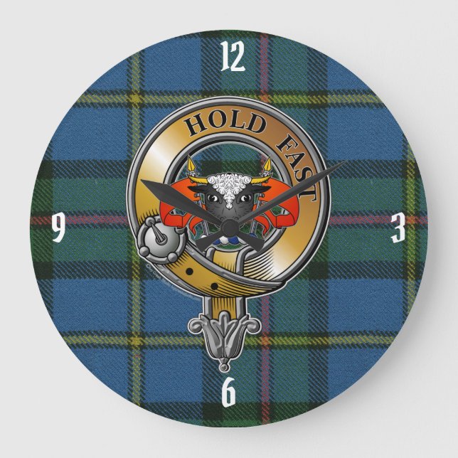 MacLeod Tartan & Badge Stor Klocka (Framsida)