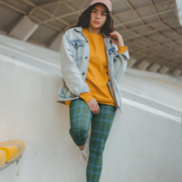MacLeod Tartan Blå Grön Leggings