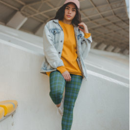 MacLeod Tartan Blå Grön  Leggings