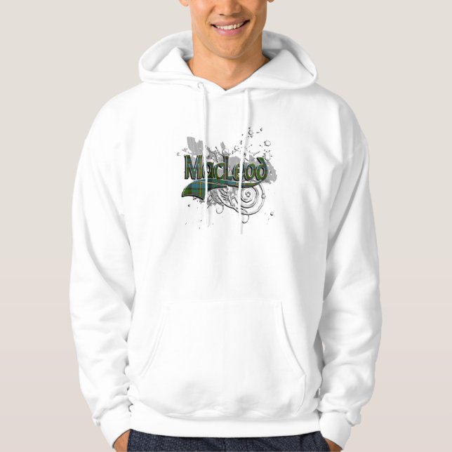 MacLeod Tartan Grunge Hoodie (Framsida)