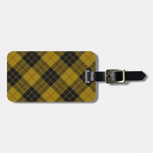 MacLeod tartan gult svart plaid Bagagebricka (Horisontell Framsida)