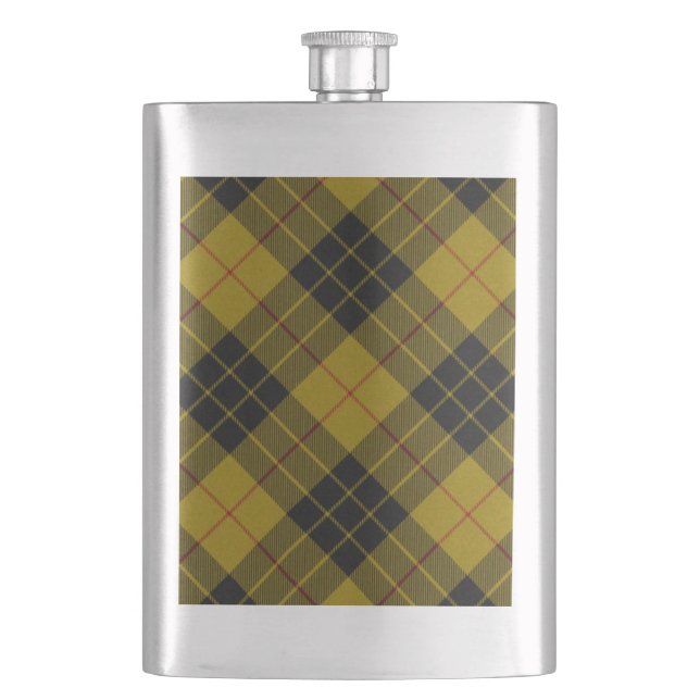 MacLeod tartan gult svart plaid Fickplunta (Framsidan)