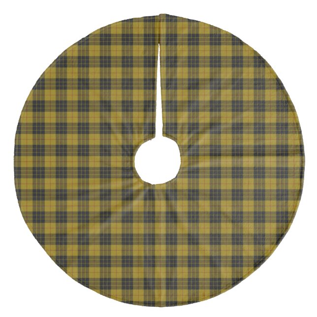 MacLeod tartan gult svart plaid Julgransmatta Fleece (Framsidan)