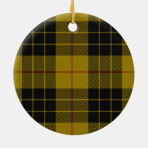 MacLeod tartan gult svart plaid Julgransprydnad Keramik