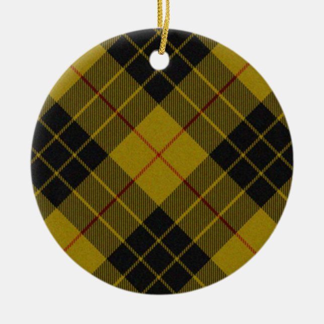 MacLeod tartan gult svart plaid Julgransprydnad Keramik (Framsidan)