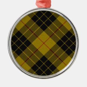 MacLeod tartan gult svart plaid Julgransprydnad Metall