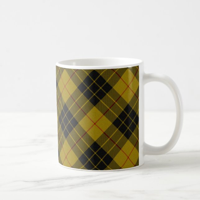 MacLeod tartan gult svart plaid Kaffemugg (Höger)