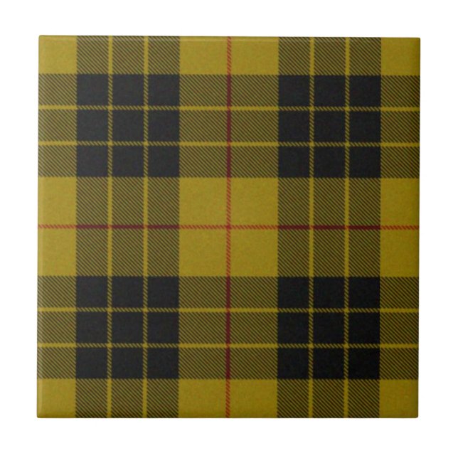 MacLeod tartan gult svart plaid Kakelplatta (Framsidan)