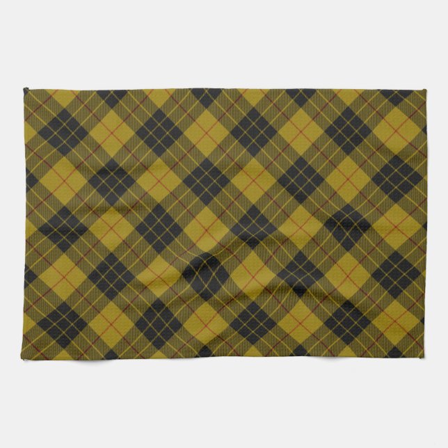 MacLeod tartan gult svart plaid Kökshandduk (Horisontell)