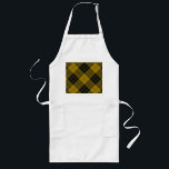 MacLeod tartan gult svart plaid Långt Förkläde<br><div class="desc">MacLeod-klan,  svart gult</div>