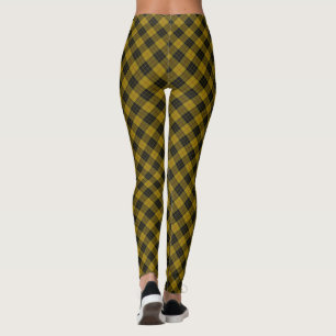 MacLeod tartan gult svart plaid Leggings