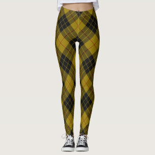 MacLeod tartan gult svart plaid Leggings