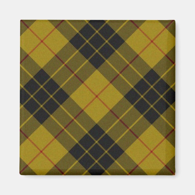 MacLeod tartan gult svart plaid Magnet (Framsidan)