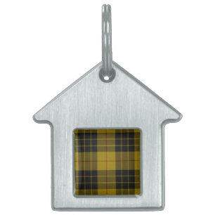 MacLeod tartan gult svart plaid Namnbricka Husdjur