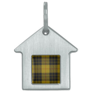 MacLeod tartan gult svart plaid Namnbricka Husdjur