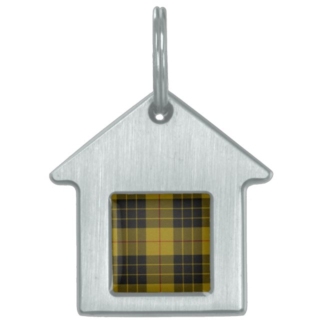 MacLeod tartan gult svart plaid Namnbricka Husdjur (Framsidan)