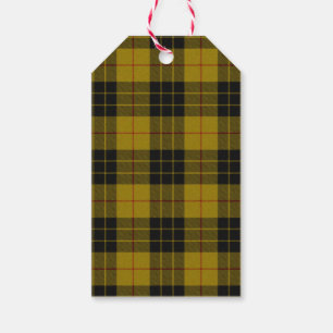 MacLeod tartan gult svart plaid Presentetikett