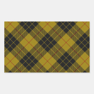 MacLeod tartan gult svart plaid Rektangulärt Klistermärke