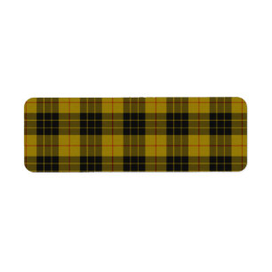 MacLeod tartan gult svart plaid Returadress Etikett