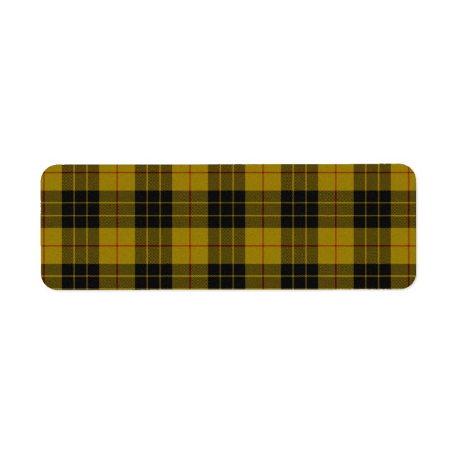 MacLeod tartan gult svart plaid Returadress Etikett (Framsidan)