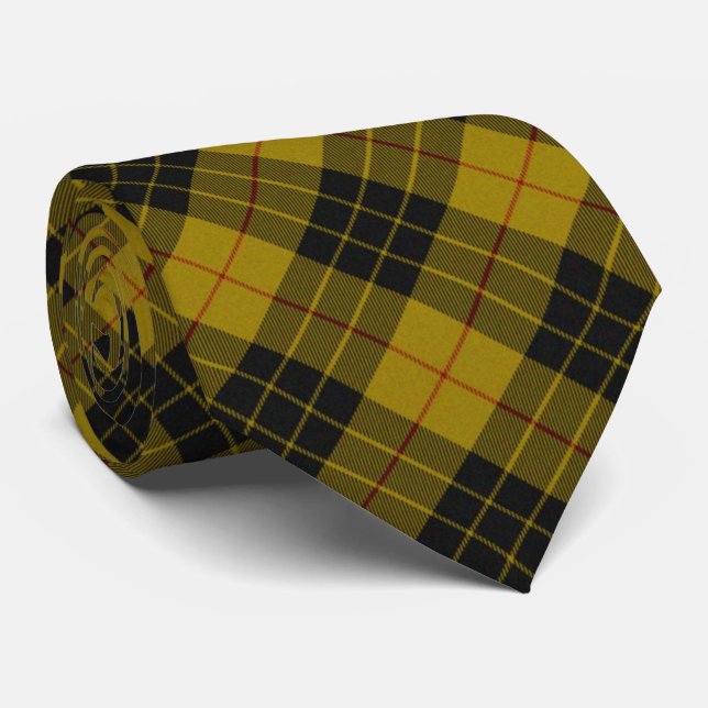 MacLeod tartan gult svart plaid Slips (Rullad)