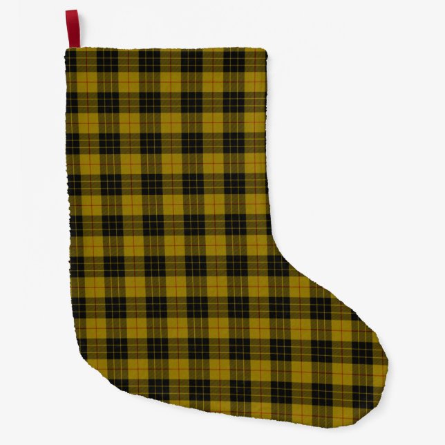 MacLeod tartan gult svart plaid Stor Julstrumpa (Framsidan)