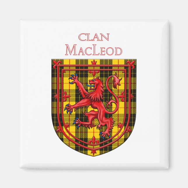 MacLeod Tartan Scottish Play Lejon Rampant Magnet (Framsidan)