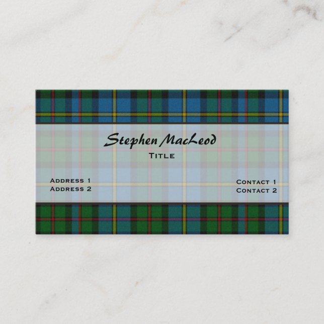 MacLeod Traditionell Tartan-Anpassningsbar Visitkort (Framsida)