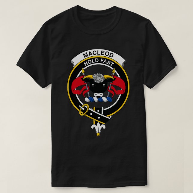 MacLeod Vapensköld Tartan Klan Scottish Klan T Shirt (Design framsida)