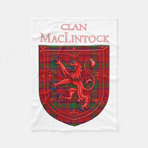 MacLintock Tartan Scottish Plade Lejon Rampant Fleecefilt