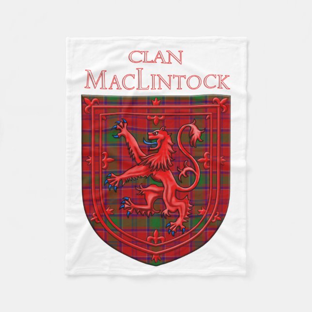 MacLintock Tartan Scottish Plade Lejon Rampant Fleecefilt (Framsidan)