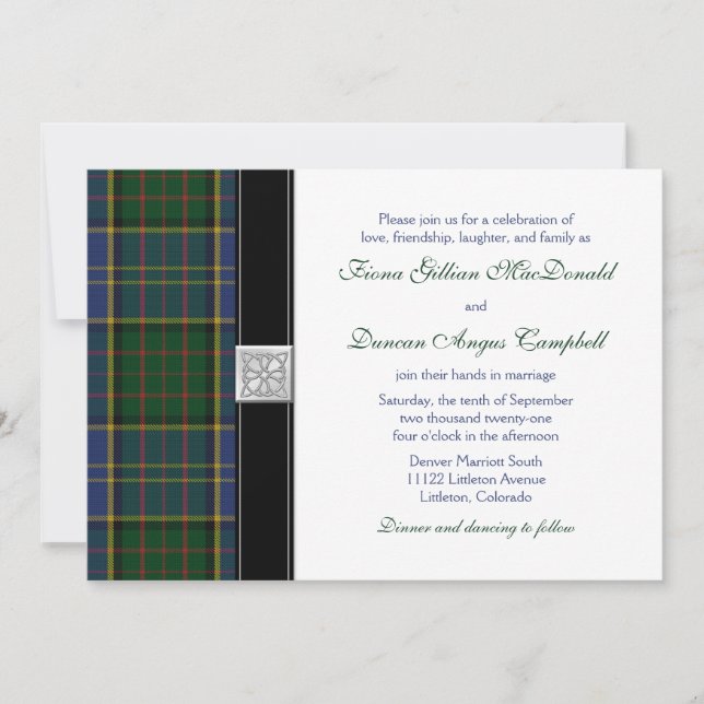 MacMillan Hunting Tartan Wedding-inbjudan Inbjudningar (Framsida)
