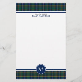 MacMillan-Klan Hunting Tartan Monogram Brevpapper