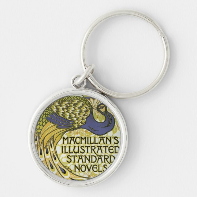 MacMillans Peacock Edition Rund Silverfärgad Nyckelring (Framsidan)