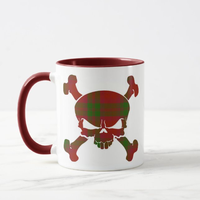 MacNab Tartan Skull - ingen banderoll Mugg (Vänster)