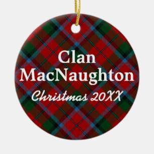 MacNaughton skotska klan tartan Julgransprydnad Keramik