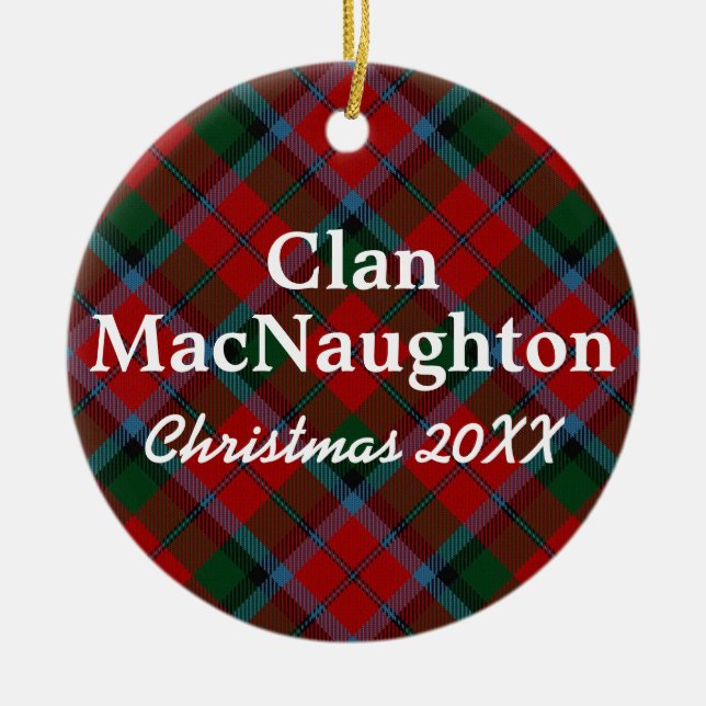 MacNaughton skotska klan tartan Julgransprydnad Keramik (Framsidan)