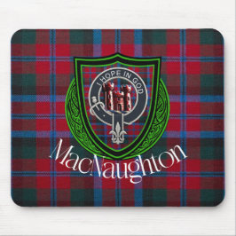 MacNaughton skotska klan tartan och vapensköld Musmatta