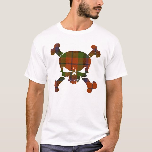 MacNaughton Tartan Skull, ingen banderoll Tee (Framsida)