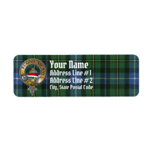 MacNeil-Barra Tartan & Badge Returadress Etikett