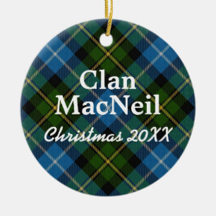 MacNeil skotska tartan Julgransprydnad Keramik