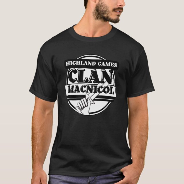 MacNicol Highland Games Scottish Klan T Shirt (Framsida)