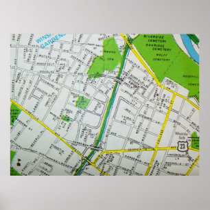 Macon, GA Vintage Karta Poster