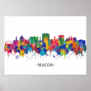 Macon Georgia Skyline Poster
