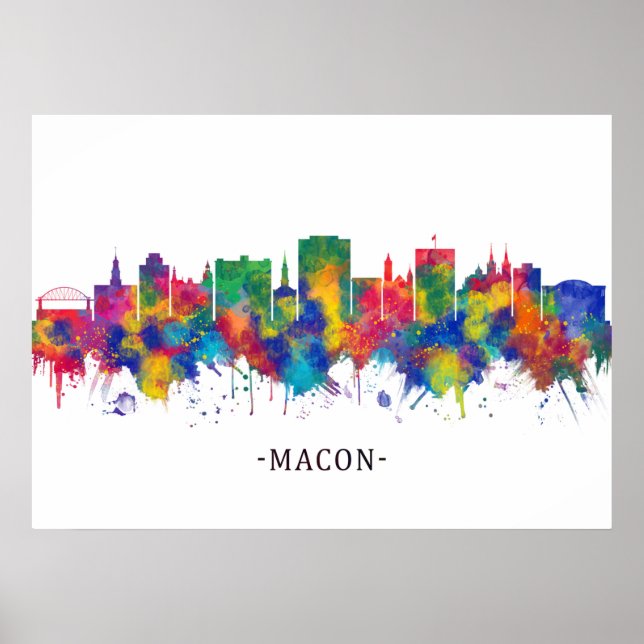 Macon Georgia Skyline Poster (Framsidan)
