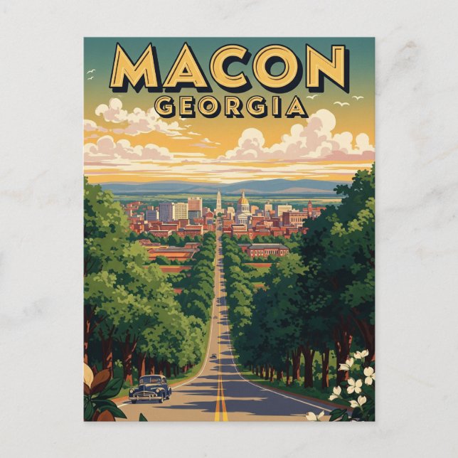 Macon Georgia Travel Vykort (Framsida)