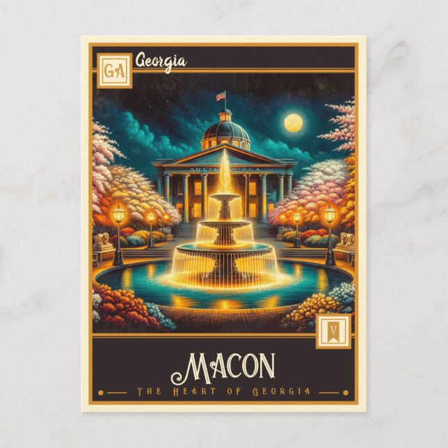 Macon, Georgia | Vintage Vykort (Framsida)