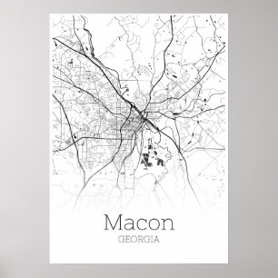 Macon Karta - Georgia - City Karta Poster
