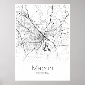 Macon Karta - Georgia - City Karta Poster