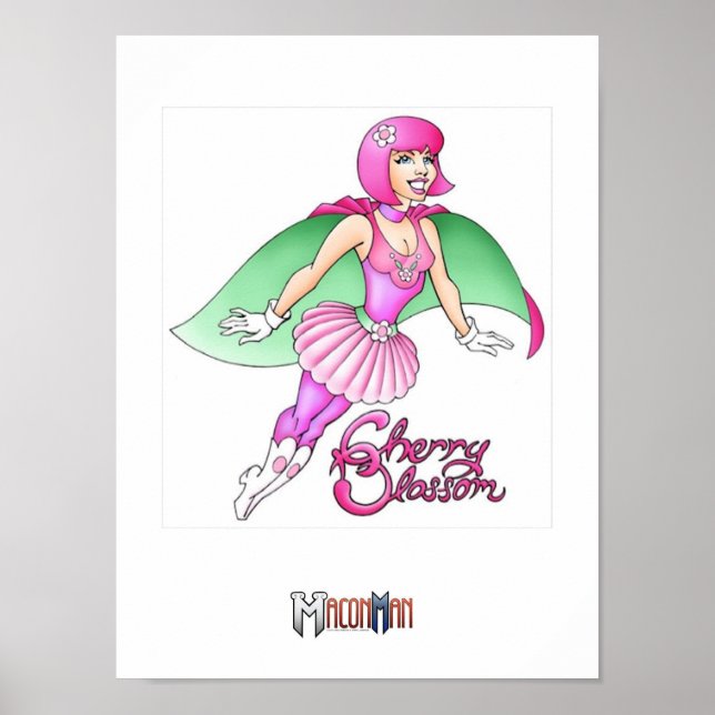 Macon Man Cherry Blommar Poster (Framsidan)
